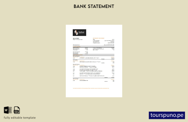 listo para imprimir plantilla de Excel de extracto bancario internacional de Omá